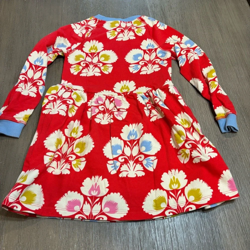 Mini Boden Red Floral Sweatshirt Dress - Picture 5 of 6
